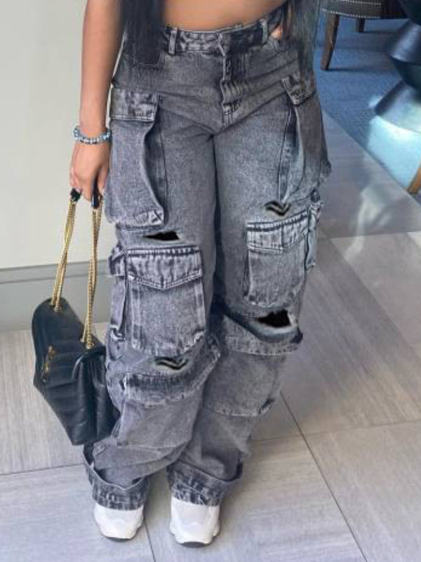 Ripped Cargo Jeans