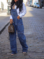 Cargo Denim Overalls---Shipped on May.16