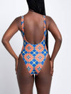 Printed One-Piece Swimsuit with Cover