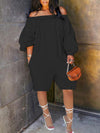 Off Shoulder Puff Sleeve Romper--Clearance