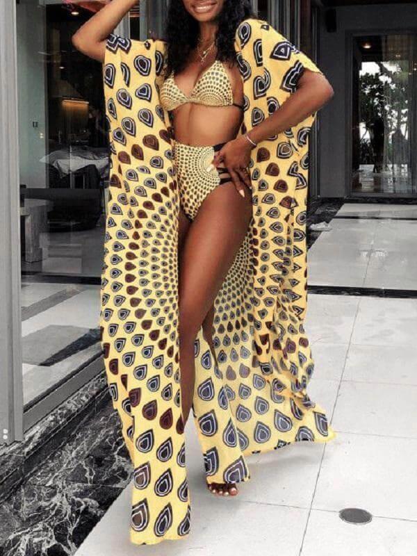 African Print Bikini with Cover-up