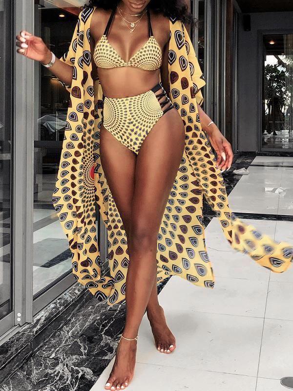 African Print Bikini with Cover-up