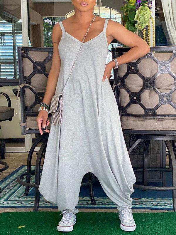 Gray Slouchy Cami Jumpsuit